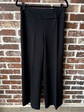 Trina Turk Black Cummerbund  Wide Leg Pants Size 8